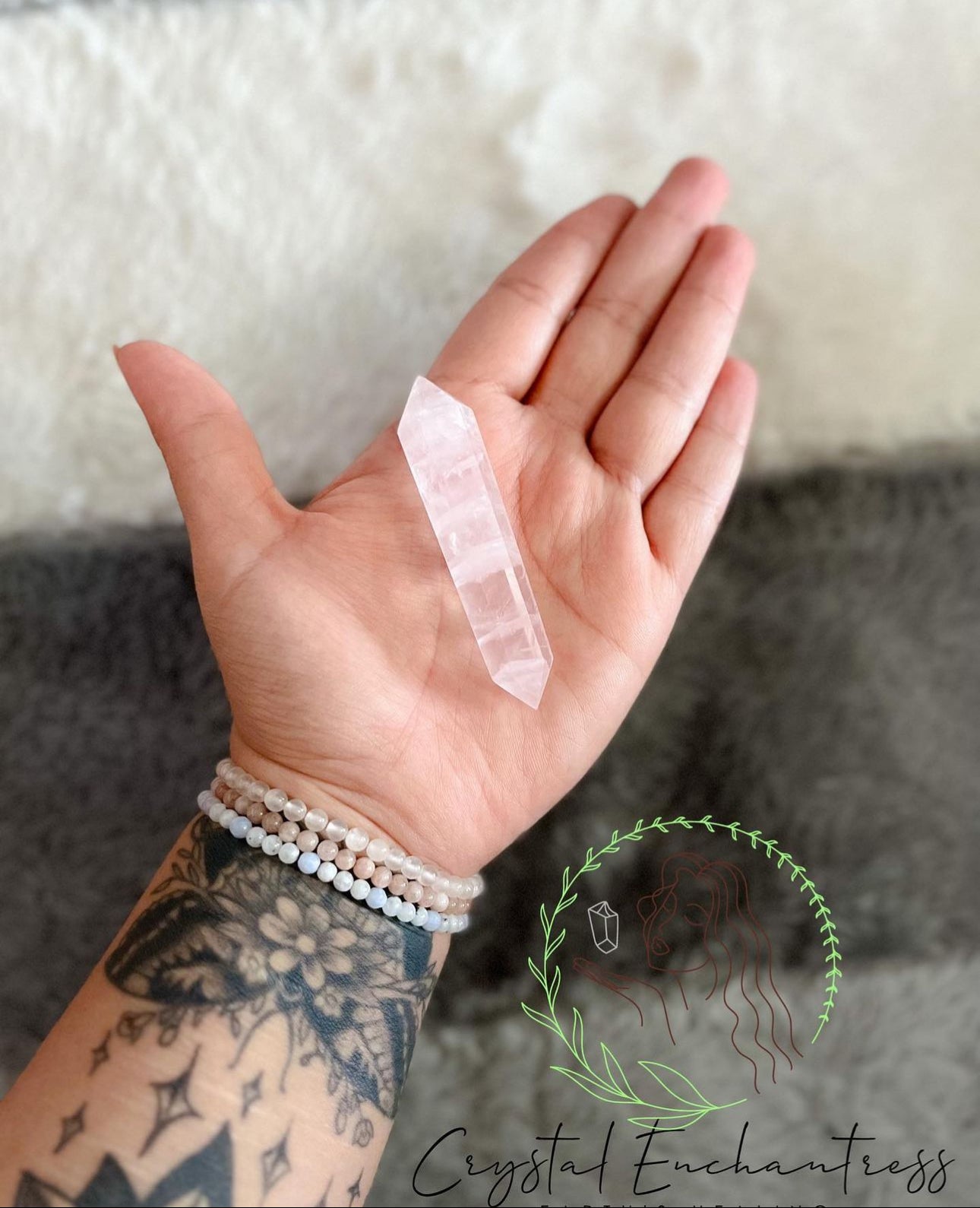Polished Rose Quartz Wand