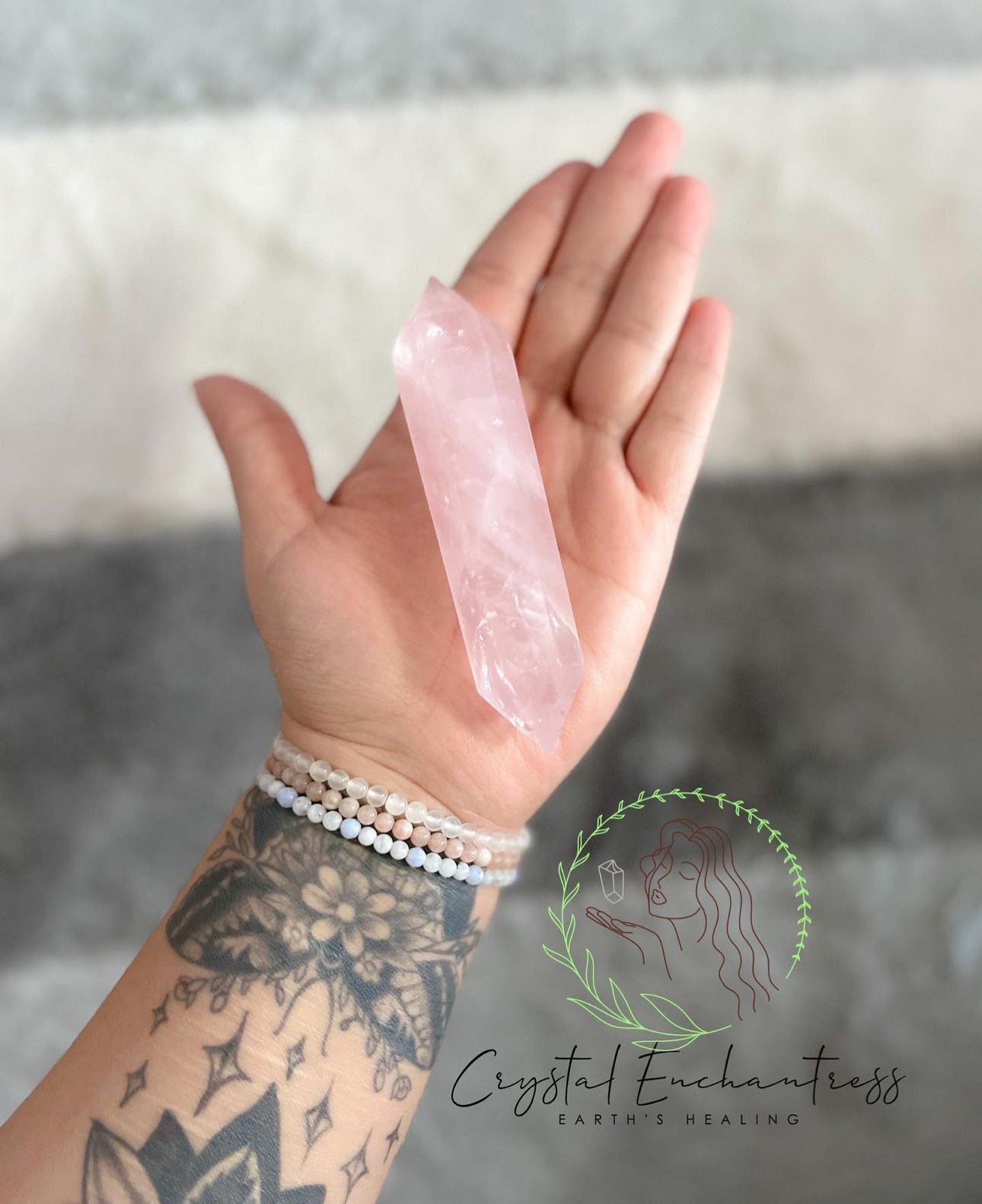 Polished Rose Quartz Wand