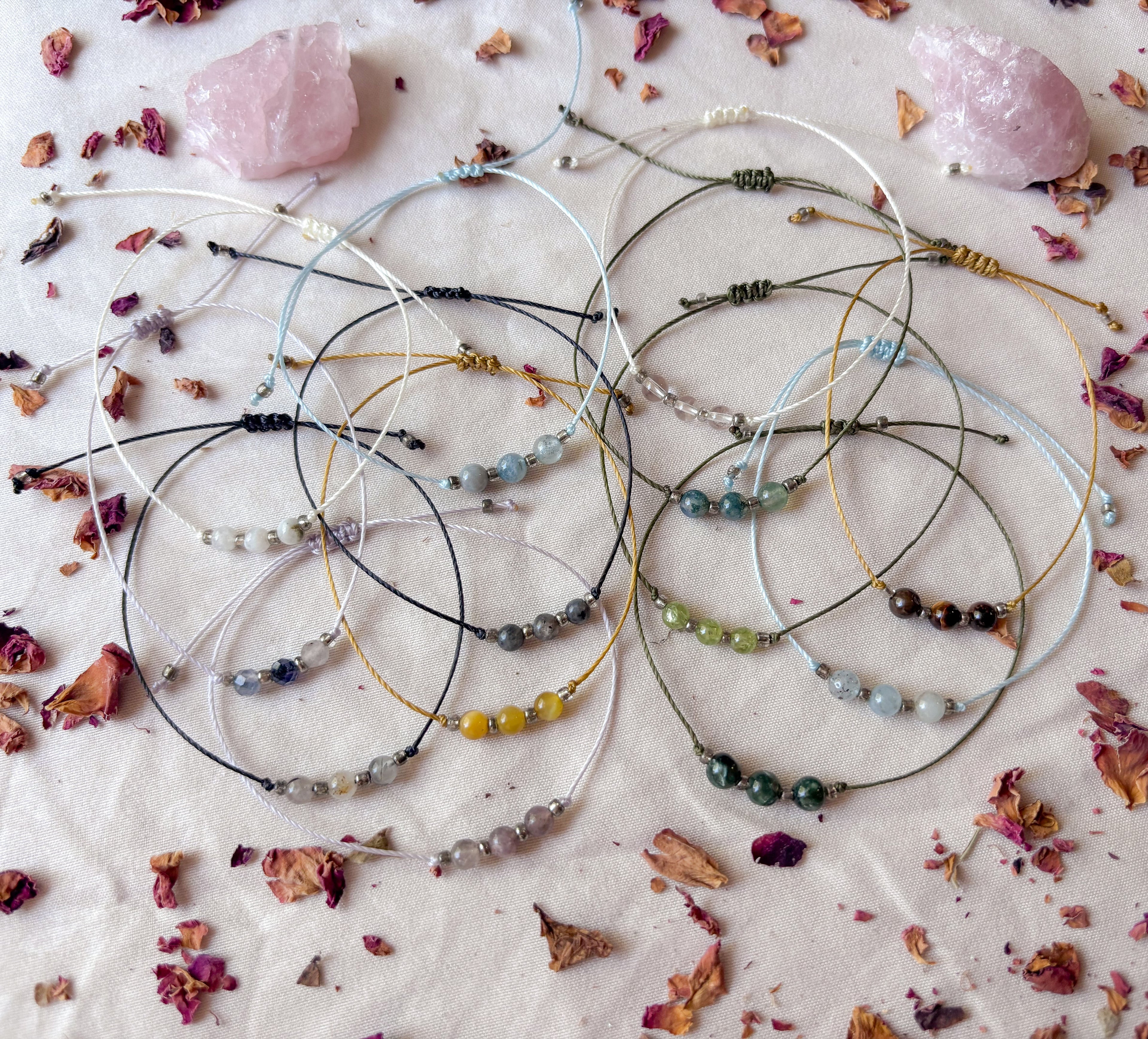 Crystal Wish Bracelet | Adjustable Sliding Knot Bracelet