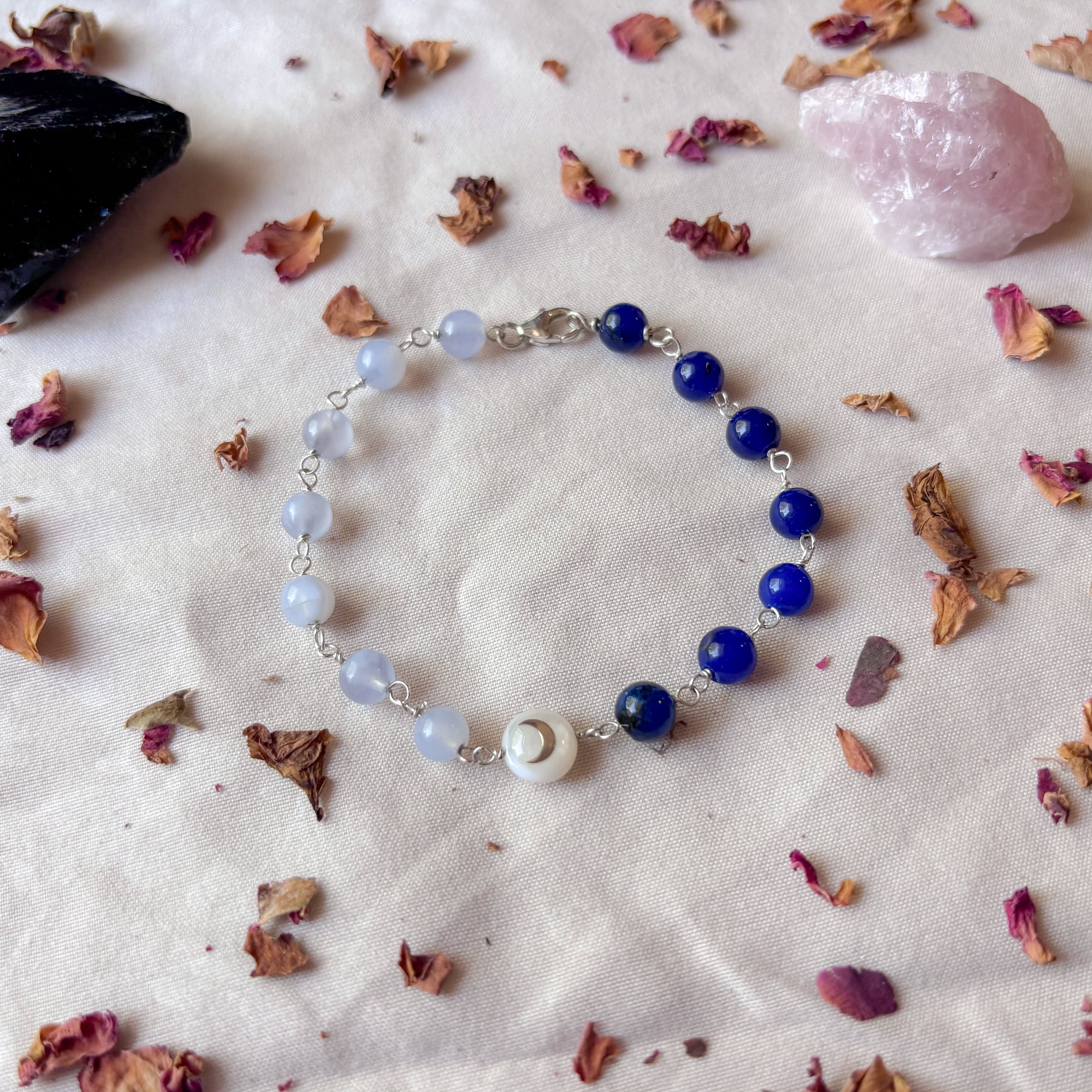 Azure | Blue Lace Agate & Sapphire Bracelet