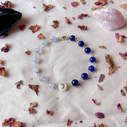 Azure | Blue Lace Agate & Sapphire Bracelet