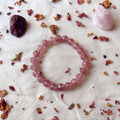 Strawberry Quartz Star Cut Stretch Bracelet | Crystal Enchantress