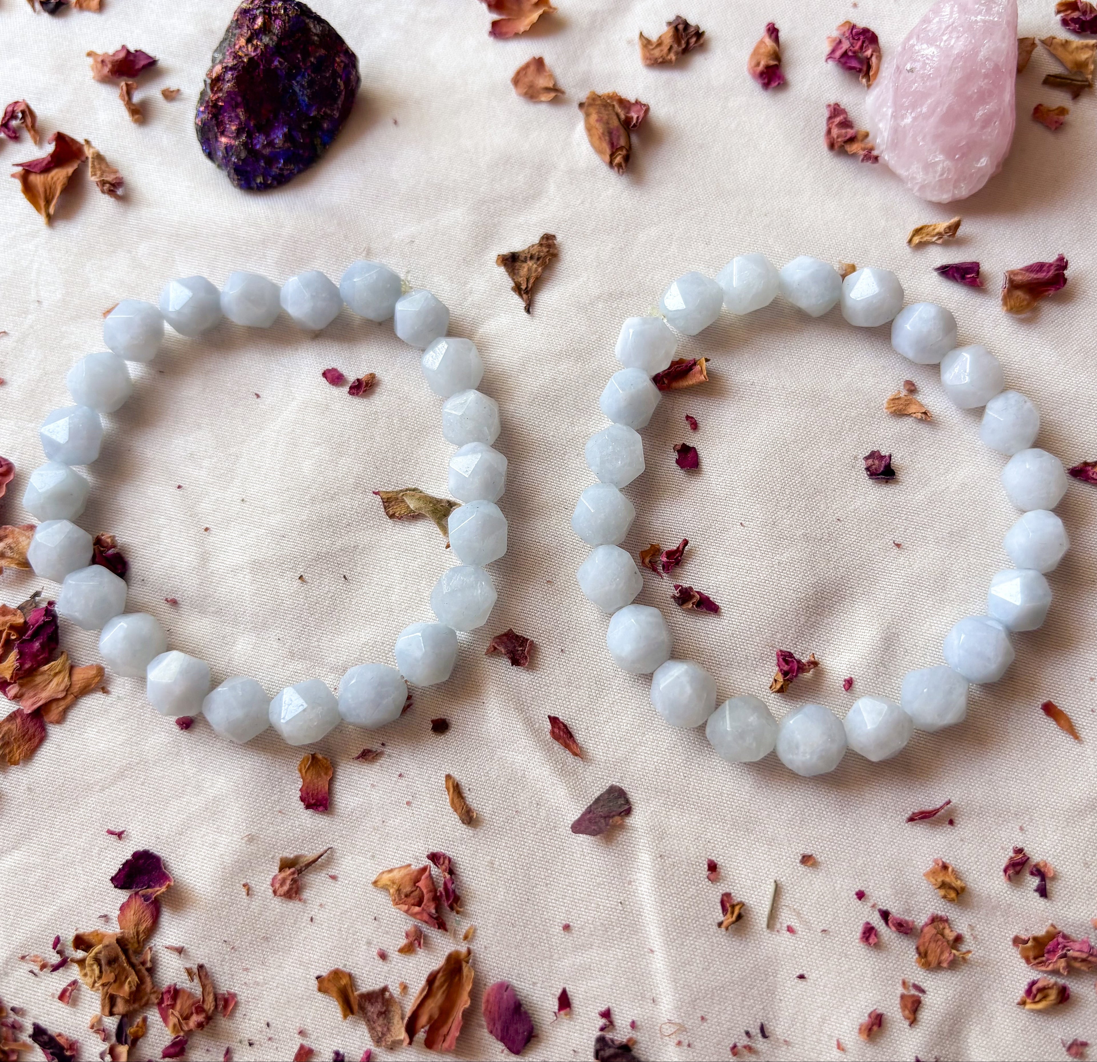 Aquamarine Star Cut Stretch Bracelet | Crystal Enchantress