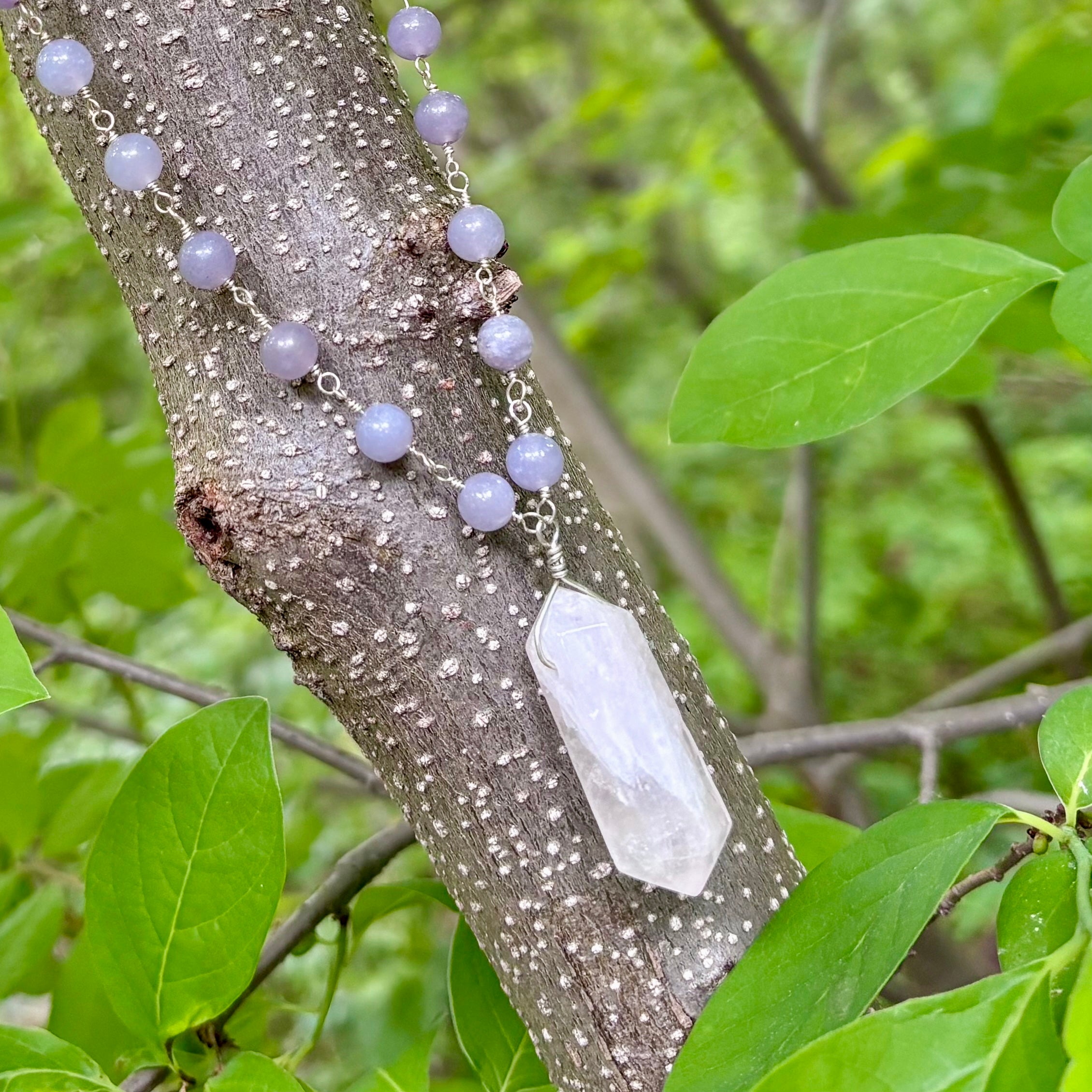 Sanctuary Heart | Lepidolite & Rose Quartz necklace in Sterling Silver