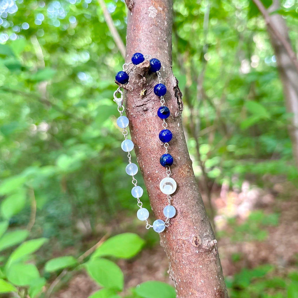 Azure | Blue Lace Agate & Sapphire Bracelet