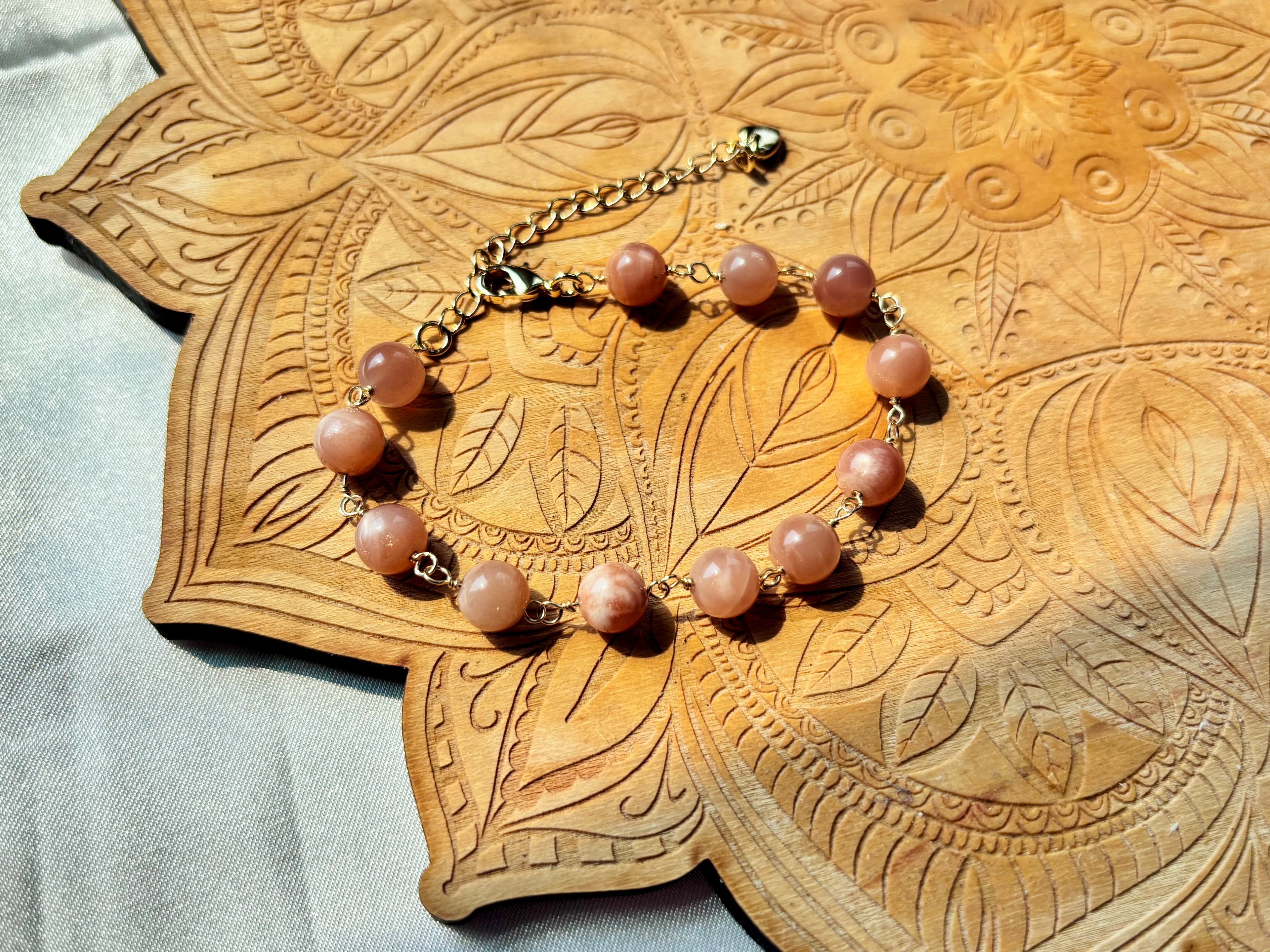 Sunstone Bracelet in Gold Filled