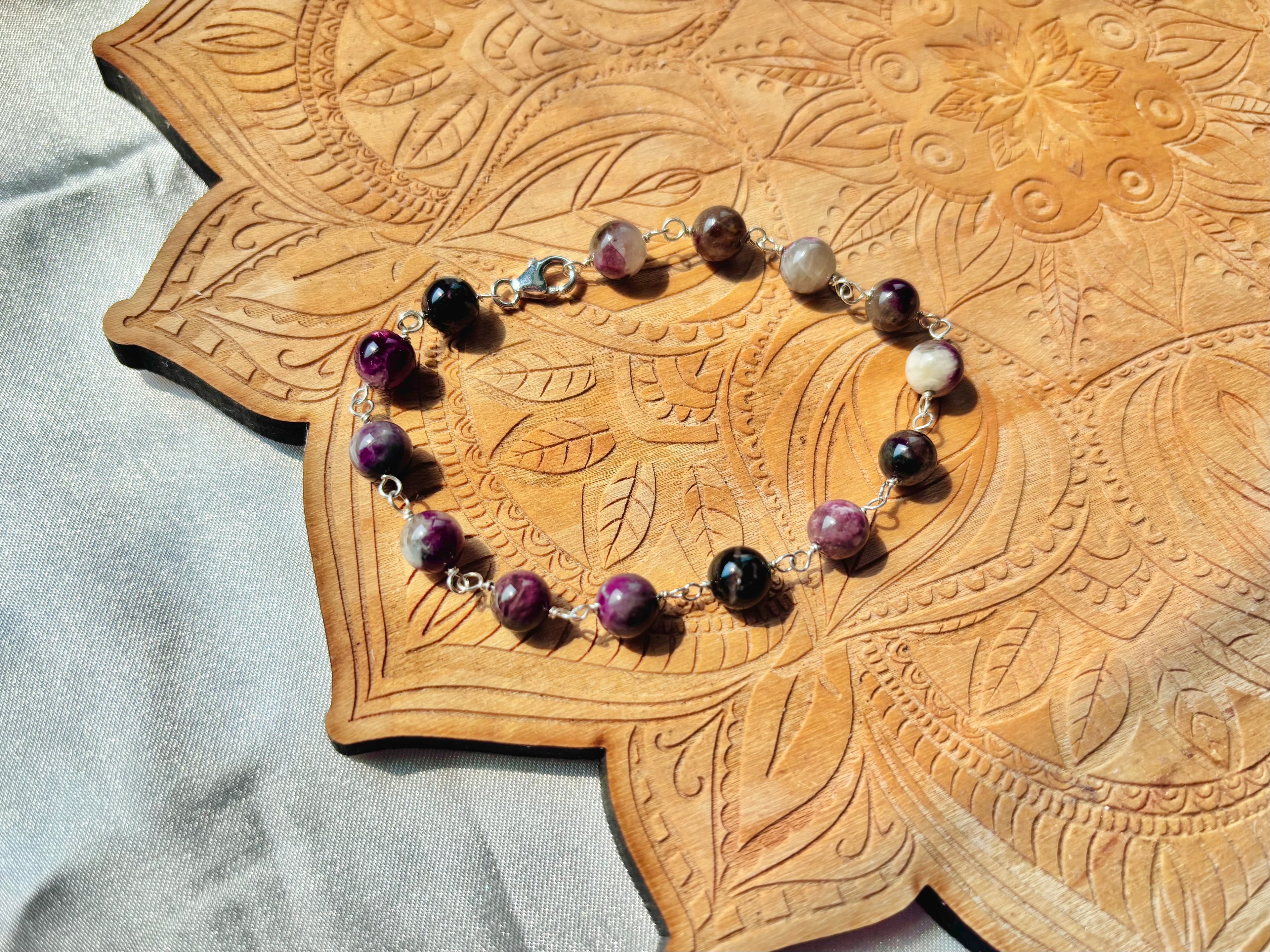 Eudialyte Bracelet in Sterling Silver