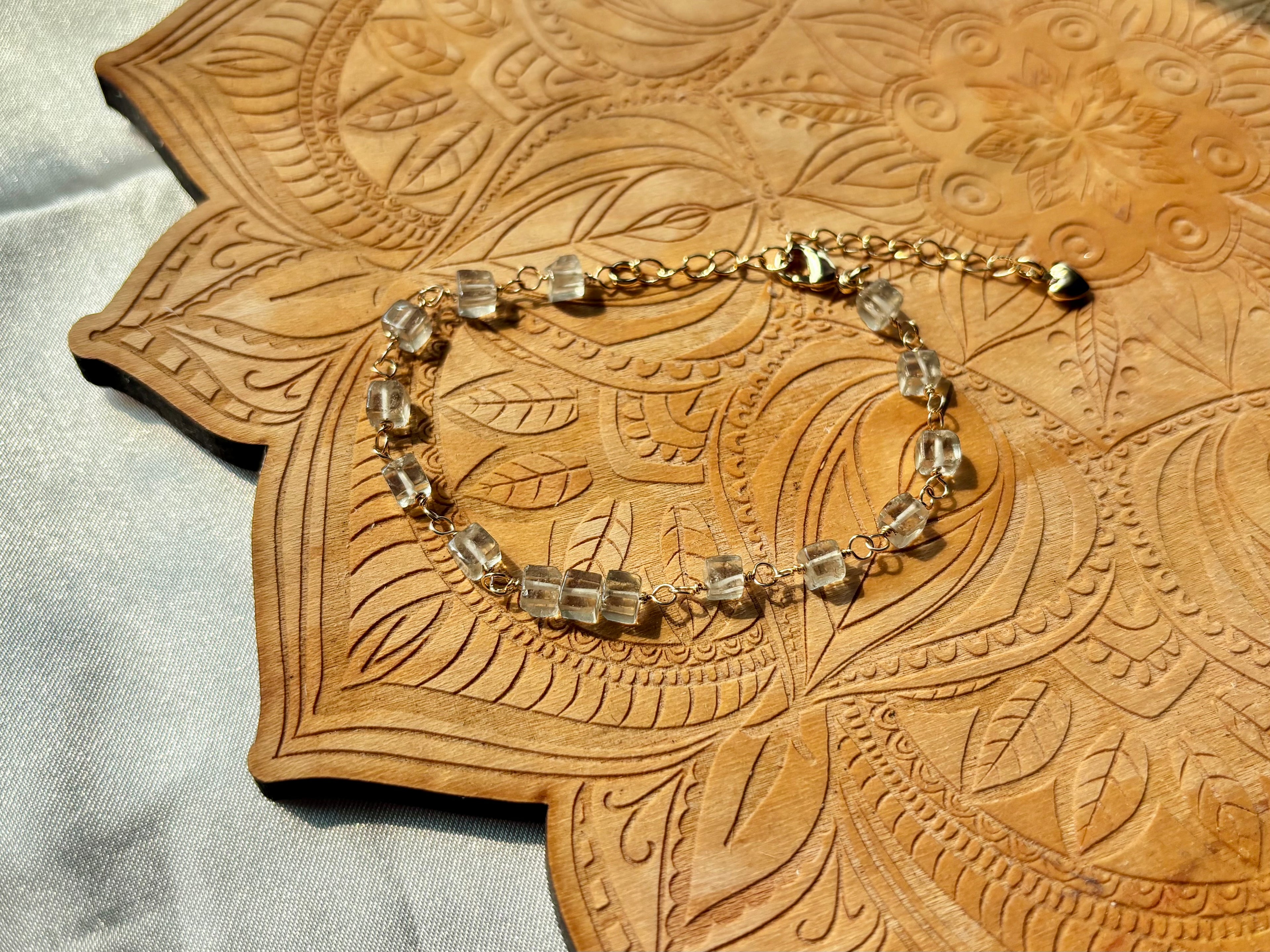 Green Amethyst Gold Filled Bracelet