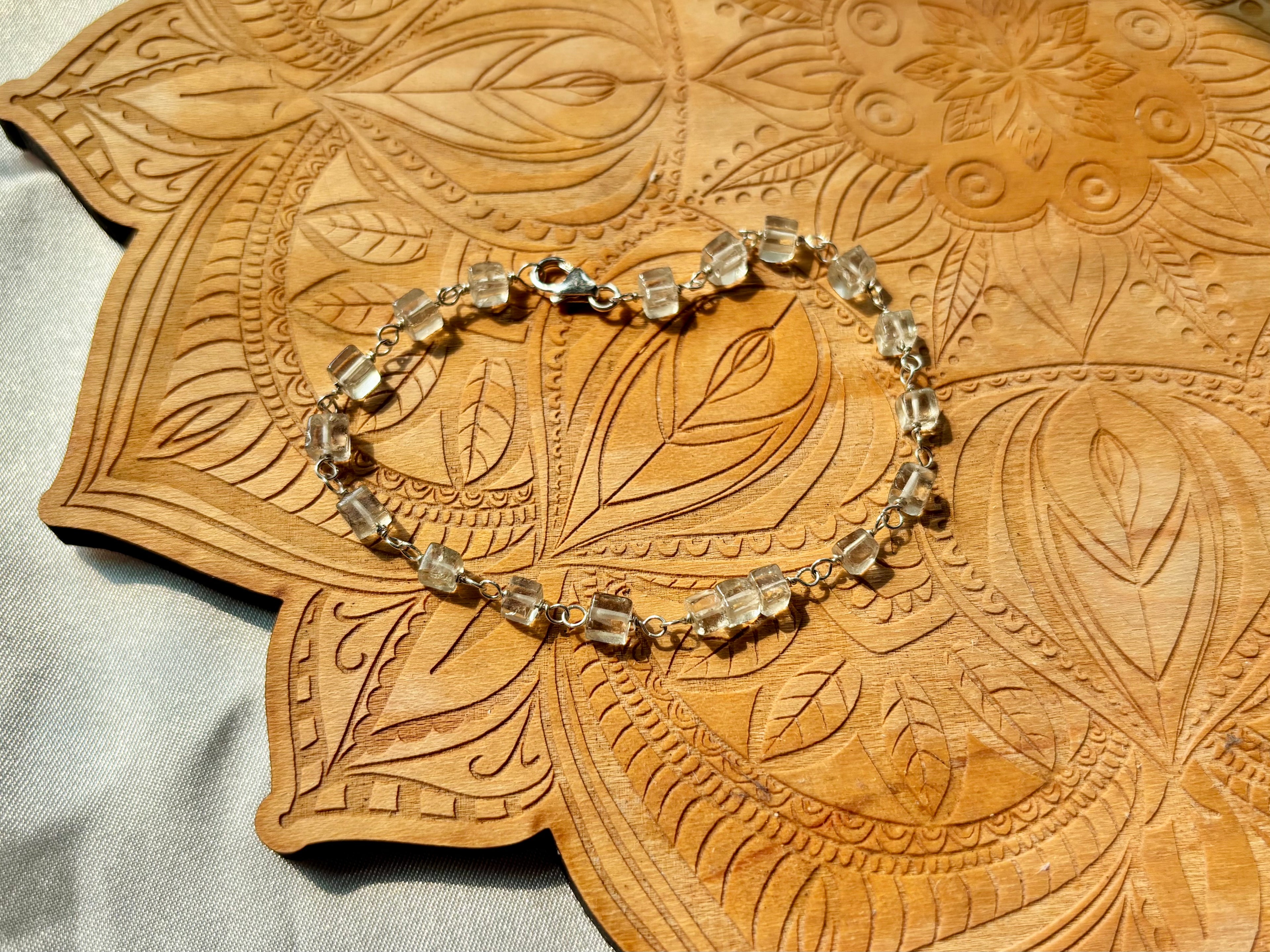 Green Amethyst Sterling Silver Bracelet