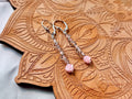 Sunstone & Mother of Pearl Rose Earrings